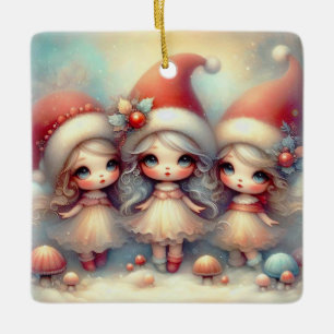 Cute Animerad jul Änglar Julgransprydnad Keramik