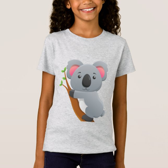 Cute Animerad Koala Bear T Shirt (Framsida)
