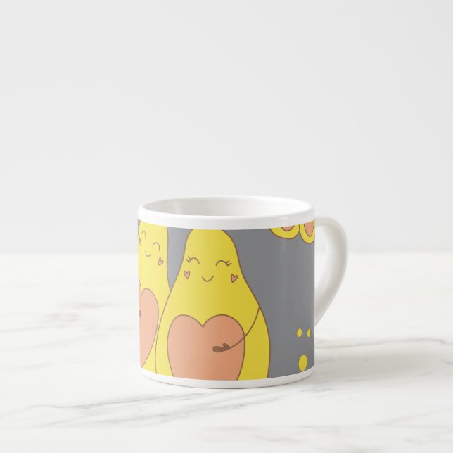 Cute Animerad Pear Loving lite Speacity Espressomugg (Framsida höger)