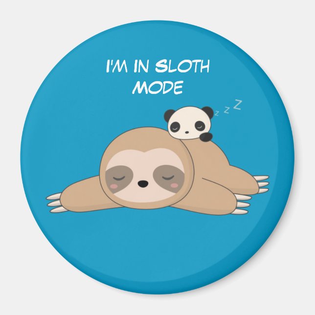 Cute animerad slarv med panda björnmagnet magnet (Framsidan)