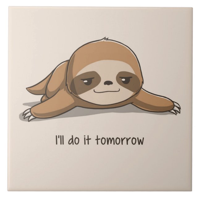Cute animerad Sloth Kakelplatta (Framsidan)