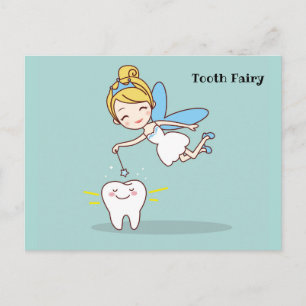Cute animerad Tooth Fairy Vykort