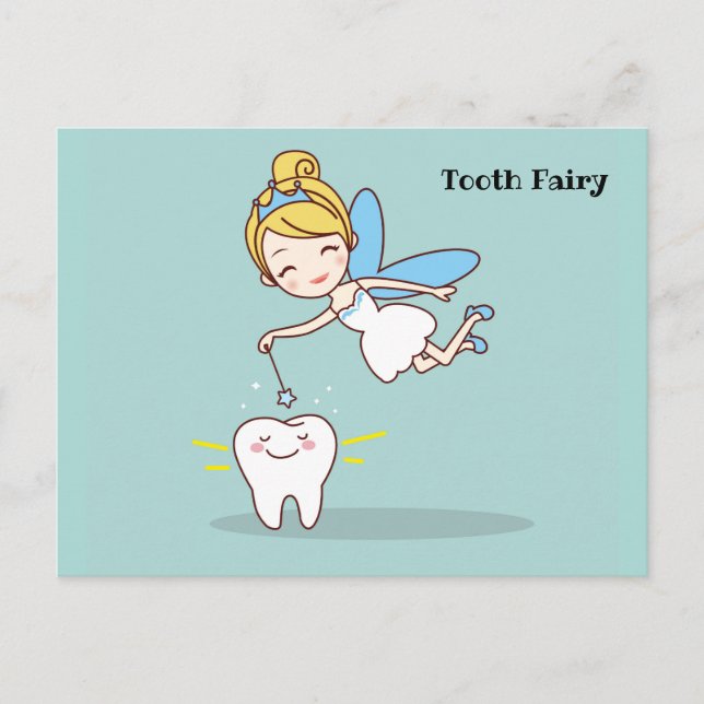 Cute animerad Tooth Fairy Vykort (Framsida)