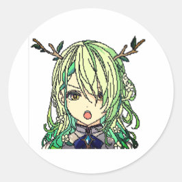 Cute-animering Runt Klistermärke