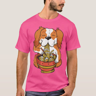 Cute animers hund matar soppa med nudlar t shirt