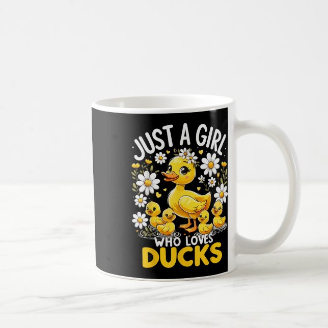 Cute Anka Älskare är bara en flicka som Kärlek Ank Kaffemugg (Höger)