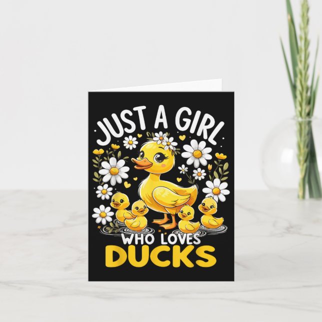 Cute Anka Älskare är bara en flicka som Kärlek Ank Kort (Framsida)