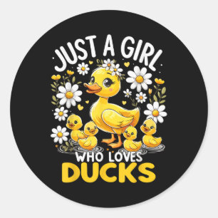 Cute Anka Älskare är bara en flicka som Kärlek Ank Runt Klistermärke