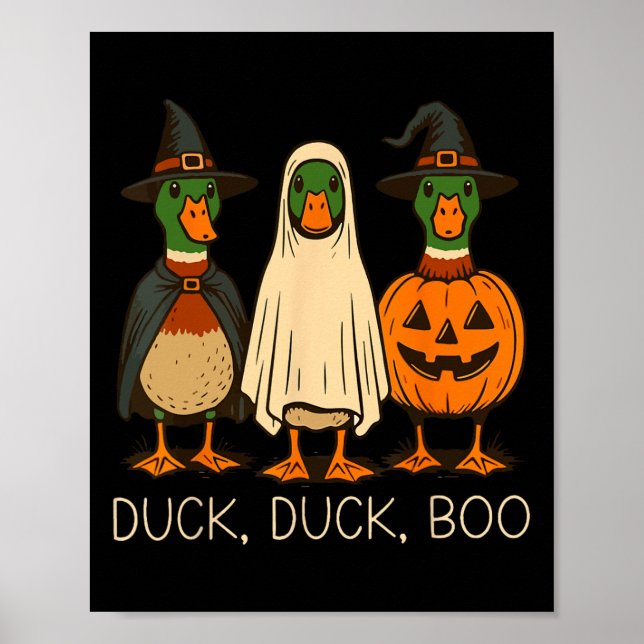 Cute Anka Anka Boo Funny Spooky Goose Halloween Fa Poster (Framsidan)