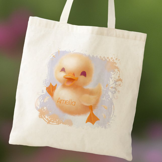 Cute Anka Baby Namn Pastel Duckling Tygkasse (Skapare uppladdad)