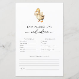 Cute Anka Baby Predictions and Advice Card