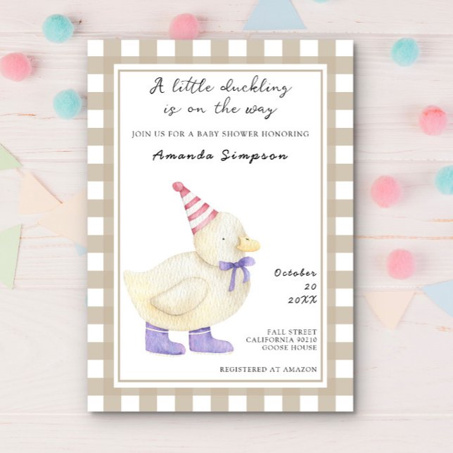 Cute Anka Baby Shower Inbjudningar (Skapare uppladdad)