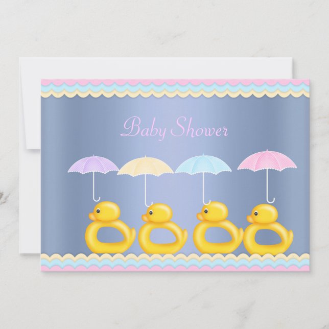 CUTE ANKA BABY SHOWER INVITATION BLUE 2 INBJUDNINGAR (Framsida)