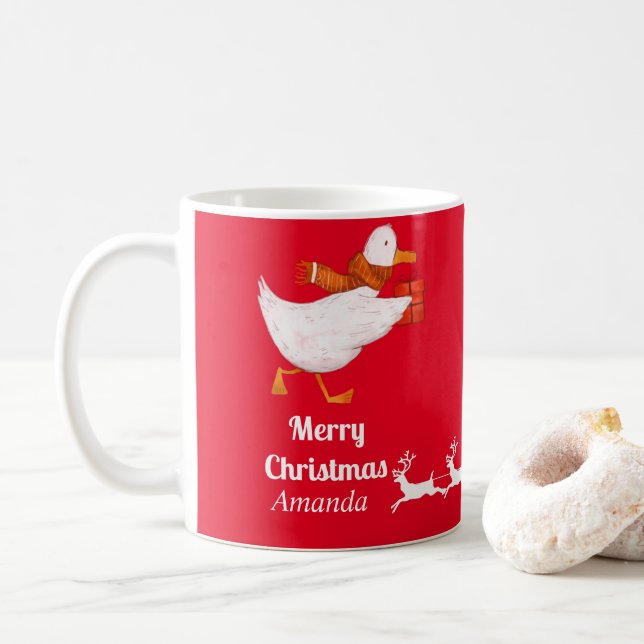 Cute anka christmas kaffemugg (Med munk)