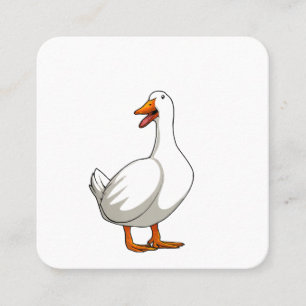 Cute Anka Design Manar Waterfowl Bird Pet Anka Äls Fyrkantigt Visitkort