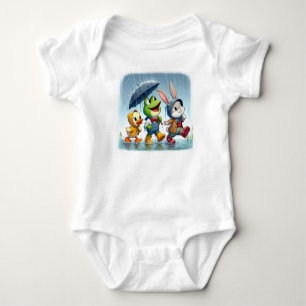 Cute anka, groda, flott i regnet t shirt