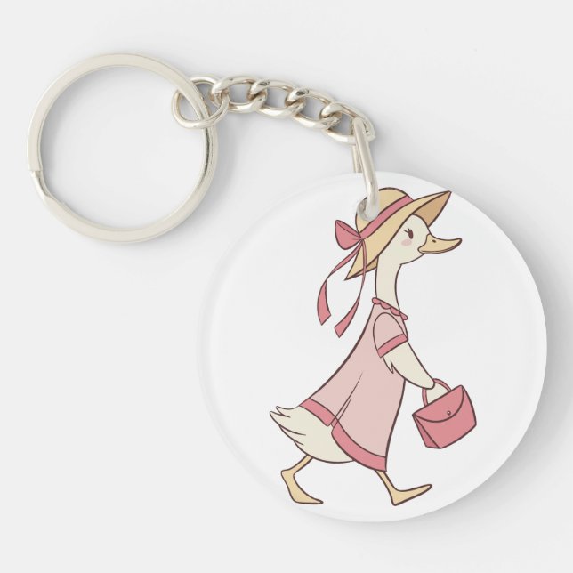 Cute Anka i Rosa Dress Keychain (Framsidan)