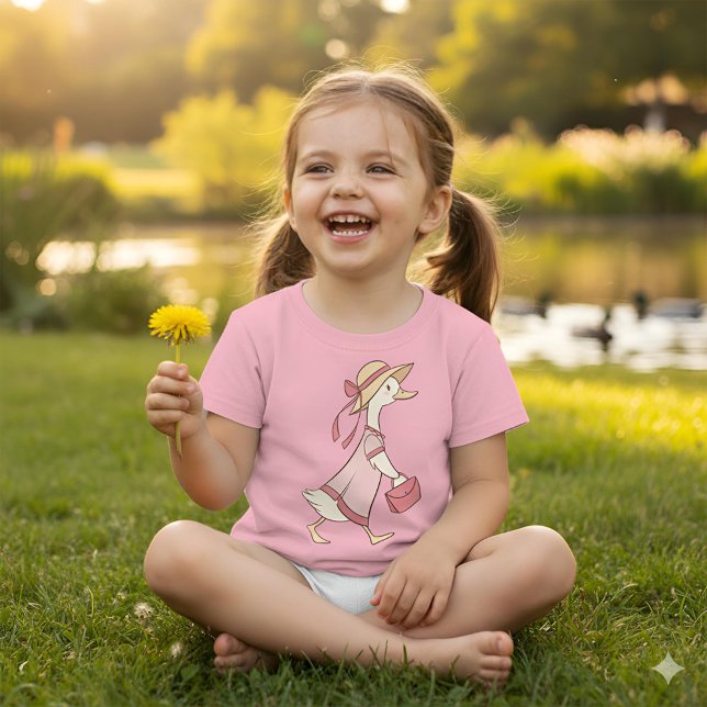Cute Anka i Rosa Dress T-Shirt (Skapare uppladdad)