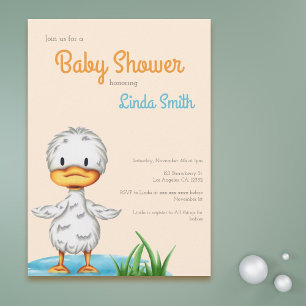 Cute Anka Kön Neutral Baby Shower Inbjudningar