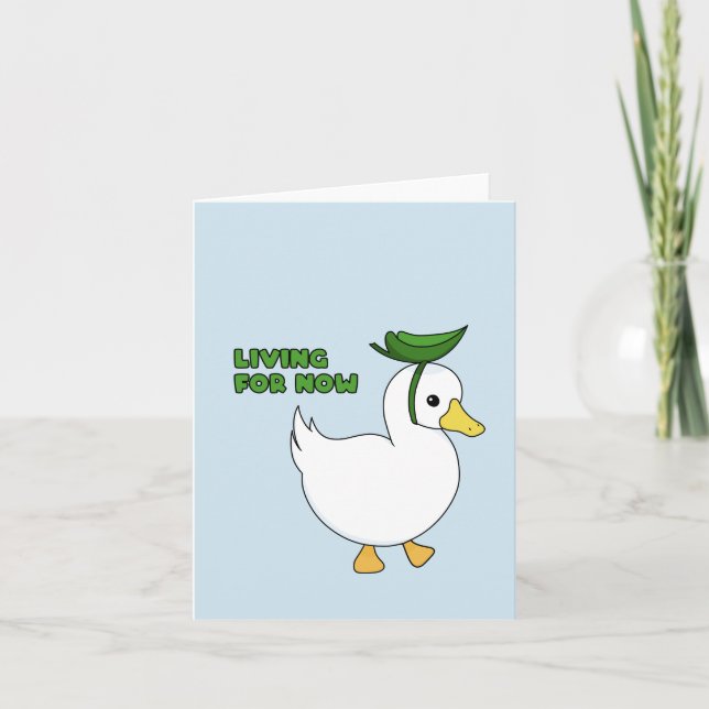 Cute Anka lever för tillfället Helgkort (Framsida)