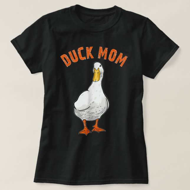 Cute Anka Mamma Älskare Illustration Gift Anka Own T Shirt (Design framsida)