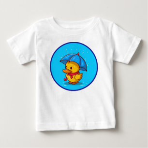 Cute Anka med paraplyrenraktans Tecknad T Shirt
