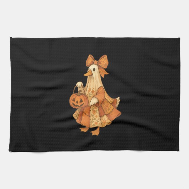 Cute Anka Patchwork Halloween fest Kökshandduk (Horisontell)