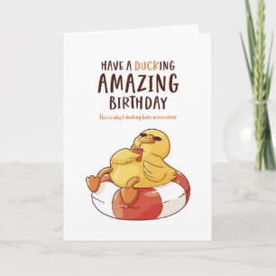 Cute Anka Pun Ducking Fantastisk Funny Birthday Kort