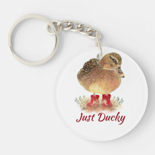 Cute Anka Roligt-citattecken "Just Ducky"-nyckelke