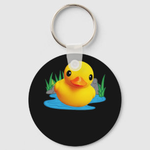 Cute Anka Rubber Duckling 3D-effekt Nyckelring