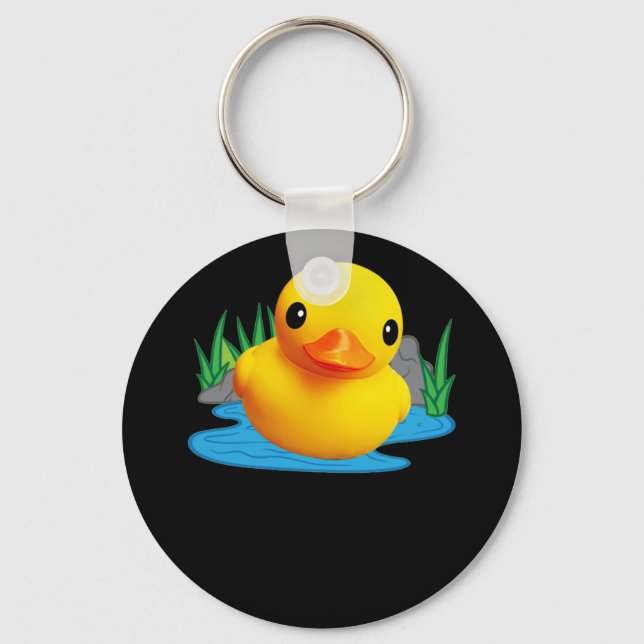 Cute Anka Rubber Duckling 3D-effekt Nyckelring (Framsida)