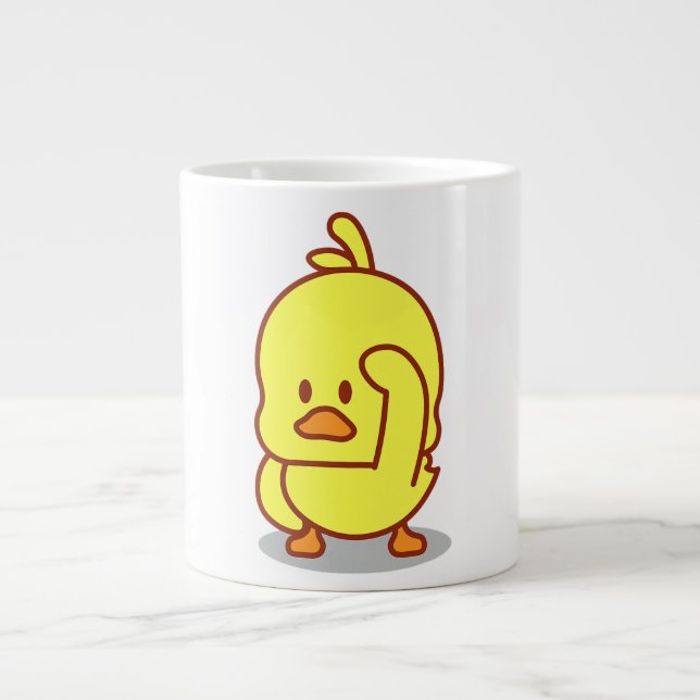 Cute Anka Rubber Duckling Animal Lover Gift Jumbo Mugg (Framsidan)