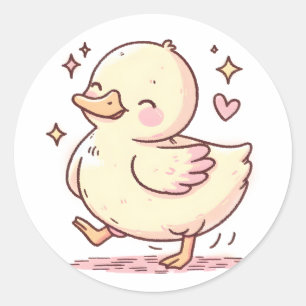 Cute Anka Sticker - Adult Animal Design Design Runt Klistermärke