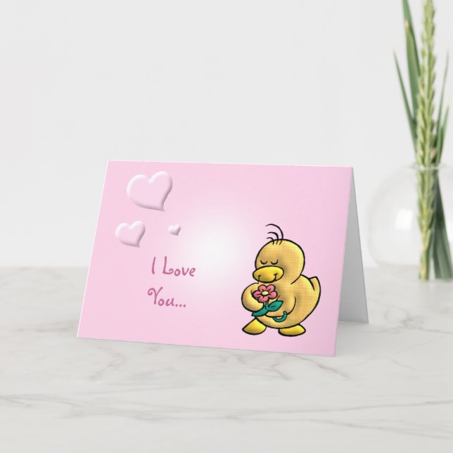 Cute Anka Valentine Helgkort (Framsida)