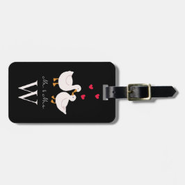 Cute Ankor, Mr. & Mrs. Newlyged Monogram Bagagebricka