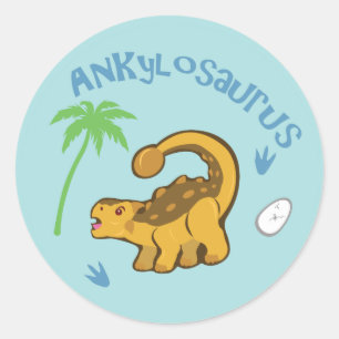 Cute Ankylosaurus Runt Klistermärke