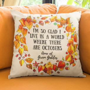 Cute Anne of Grönt Gables Quote Colorful Dorm Kudde