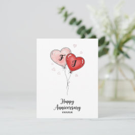 Cute Anniversary Card Personalized Couple Gift Julkort