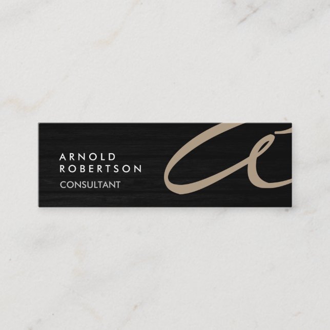 Cute Anpassa Affärskortet Grått Beige Trend för te Mini Visitkort (Framsida)