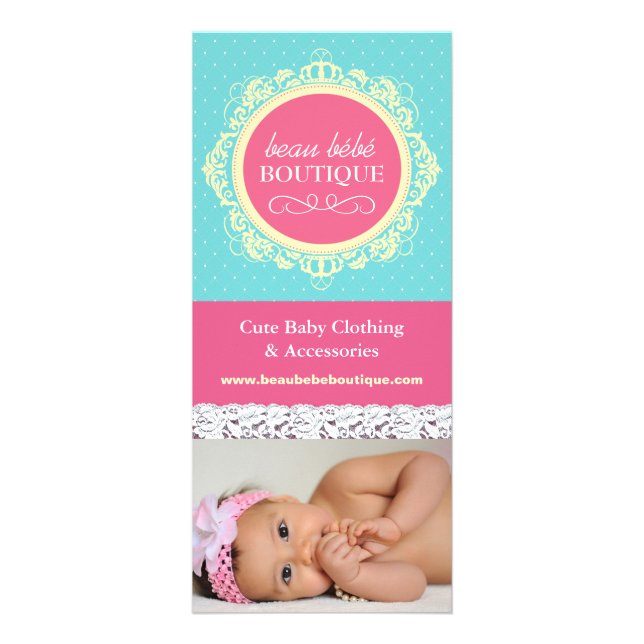 Cute Anpassade-Baby Boutique-rackkort Reklamkort (Framsidan)