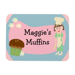 Cute Anpassade Bakery Magnet