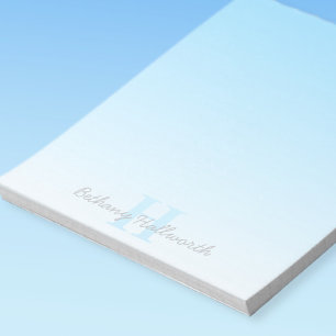 Cute Anpassade Blue Monogram och ditt namnskript Anteckningsblock