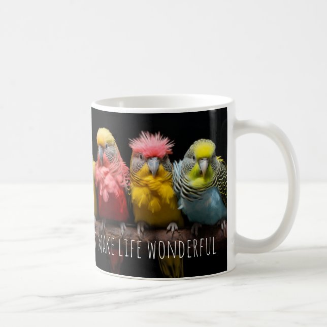 Cute Anpassade Budgerigar Coffee Mugg (Höger)