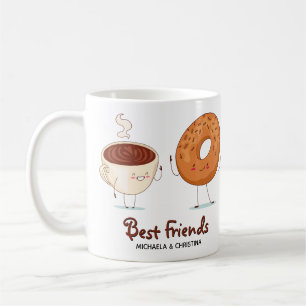 Cute Anpassade Coffee Donut BFF Best Friends Kaffemugg