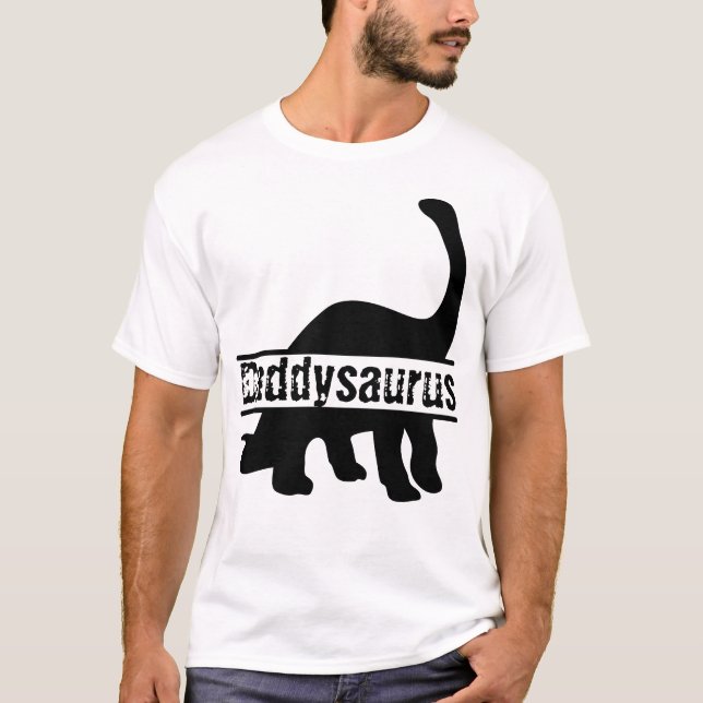 Cute Anpassade Dadysaurus Rex Family Dinosaur T Shirt (Framsida)