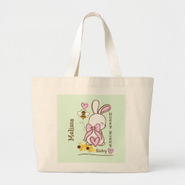 Cute & Anpassade honey Bunny Flicka Tote Bag Jumbo Tygkasse
