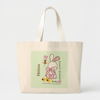 Cute & Anpassade honey Bunny Flicka Tote Bag Jumbo Tygkasse
