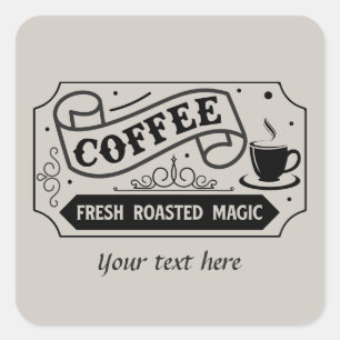 Cute anpassade kaffedekaler fyrkantigt klistermärke