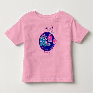 Cute Anpassade Lilla Rosa Girl Monsters Tee Shirt