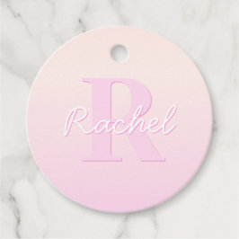 Cute Anpassade Monogram | Peach & Rosa Ombre Gåvor Etiketter